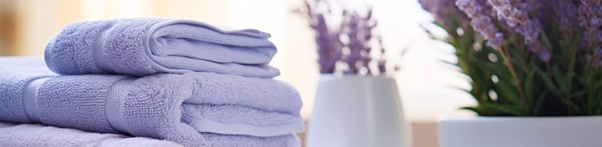 Freshness and relaxation in a clean purple bathroom generated by artificial intelligence
