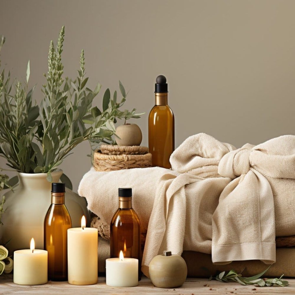 Luxury spa treatment relaxation, wellbeing, pampering, beauty, aromatherapy generated by artificial intelligence